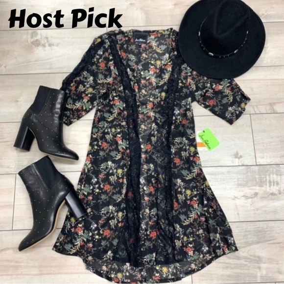 Sam Edelman Tops - HP🎉NEW Sam Edelman Chiffon Floral Kimono Coverup Lightweight Cardigan Layer Top